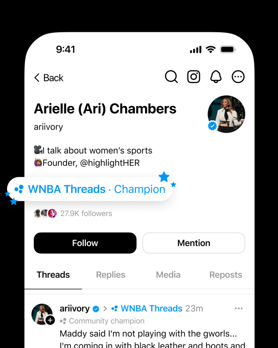 Distintivo di campione per la comunità Threads
