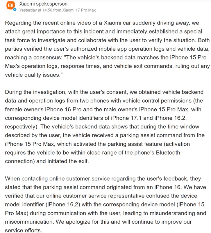 Traduzione automatica del messaggio Xiaomi