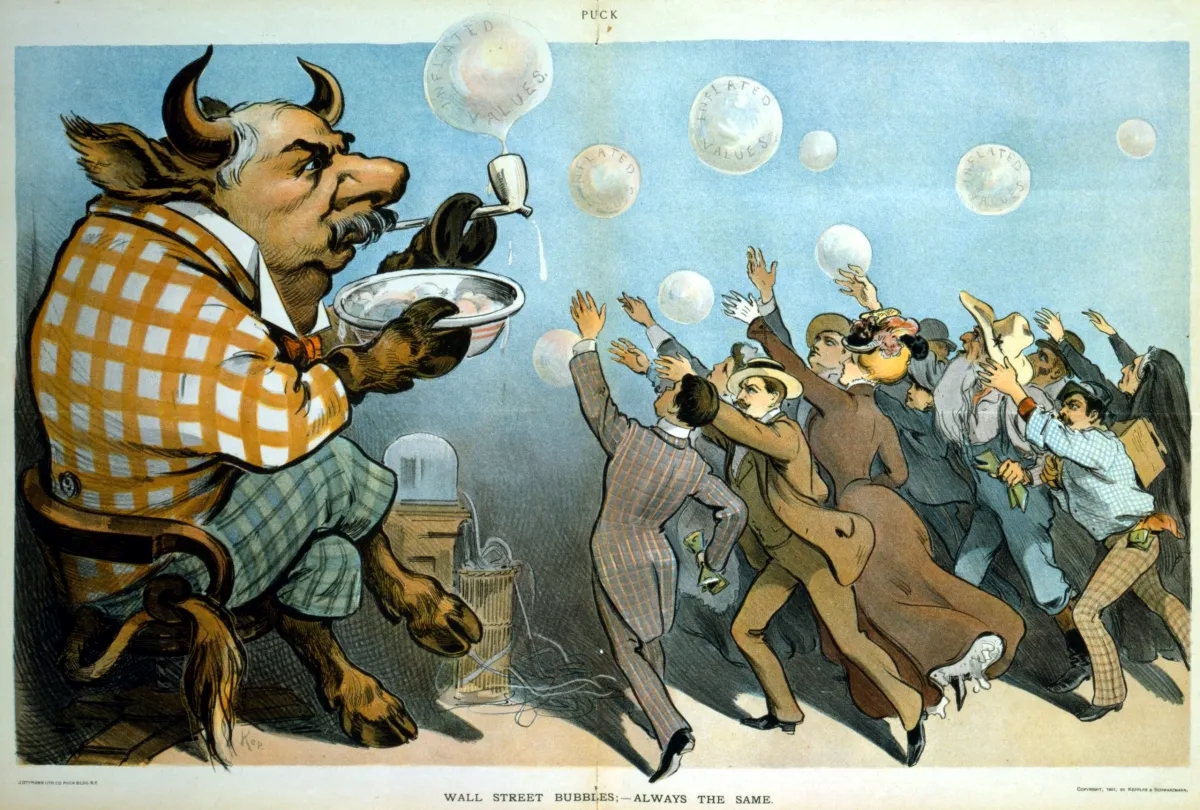 Illustrazione delle bolle di Wall Street - Udo J. Keppler (1901)