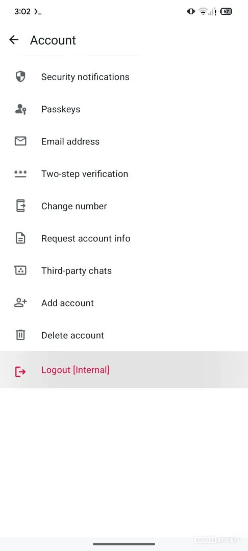 Opzione di logout da WhatsApp con eliminazione di tutti i dati Opzione di logout da WhatsApp con eliminazione di tutti i dati