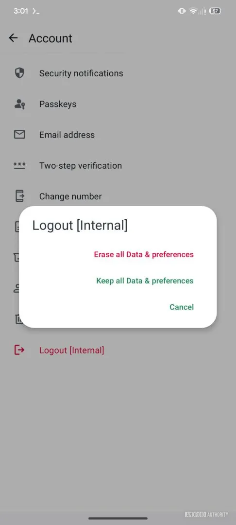 Opzione di logout da WhatsApp senza eliminazione dei dati Opzione di logout da WhatsApp senza eliminazione dei dati