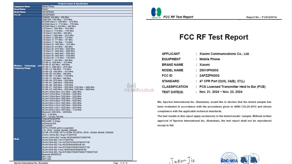 Xiaomi 15 Ultra - Versione FCC del modello globale