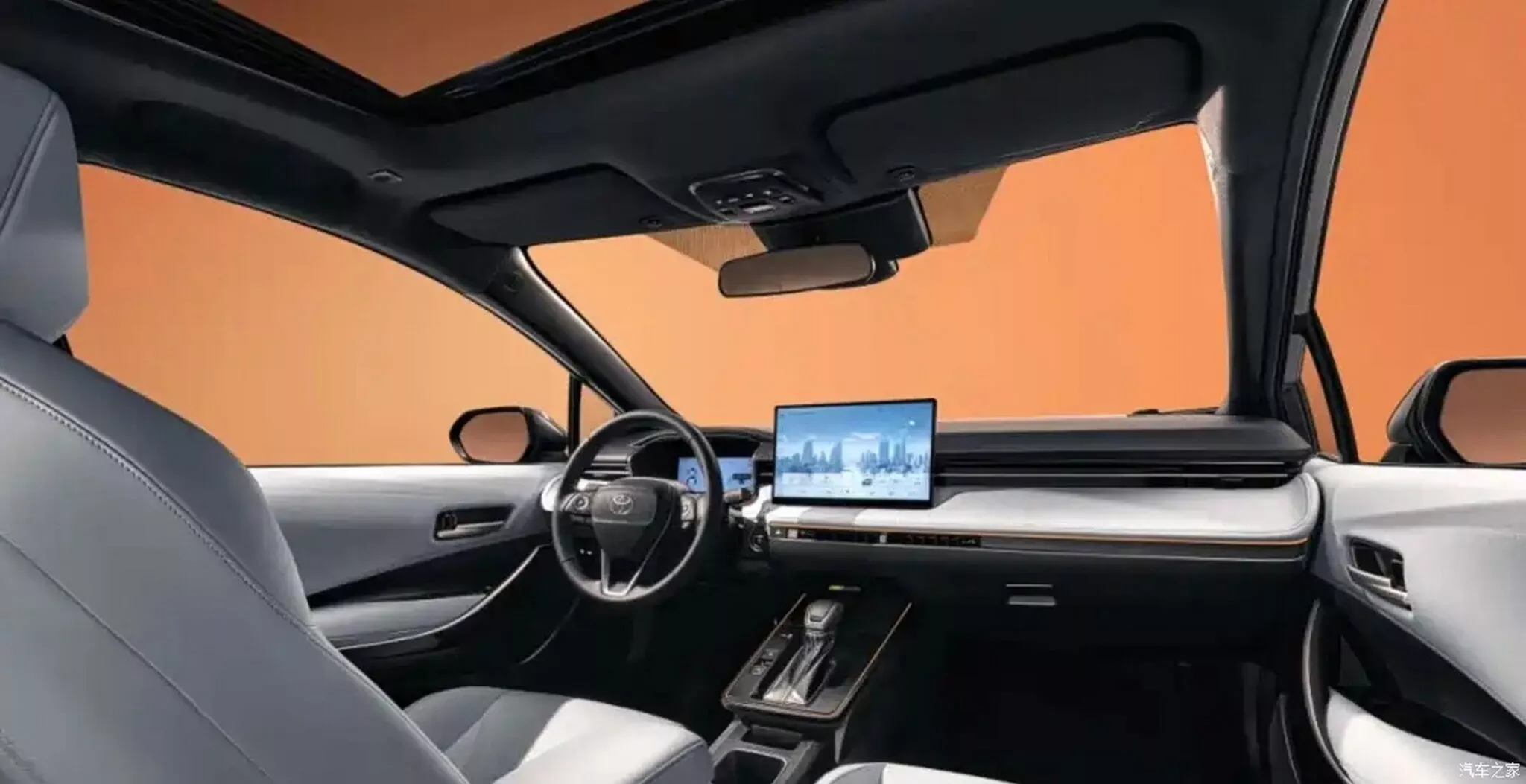 Interno di GAC Toyota Levin L con nuovo sistema multimediale