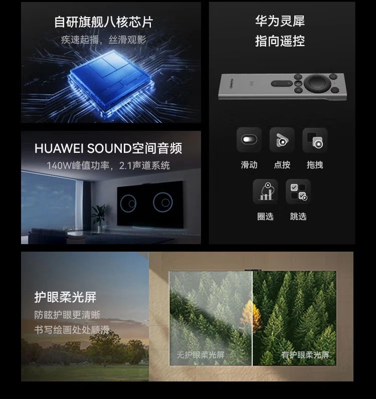Immagine del televisore Huawei Smart Screen V6 con retroilluminazione mini LED
