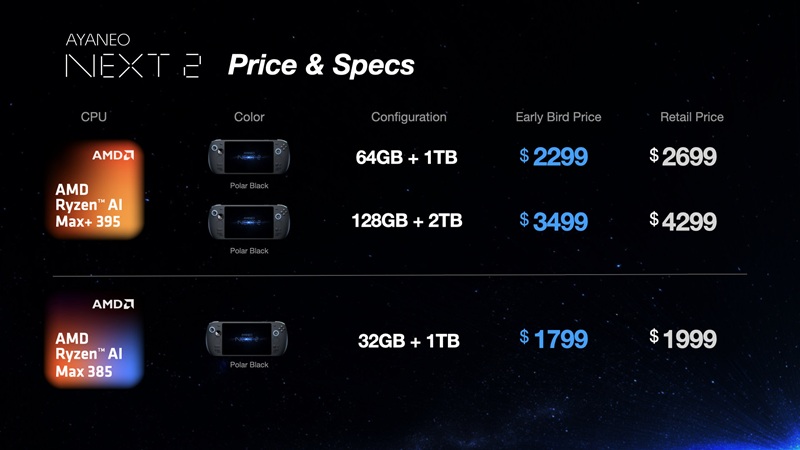 Console portatile Ayaneo Next 2 su Windows