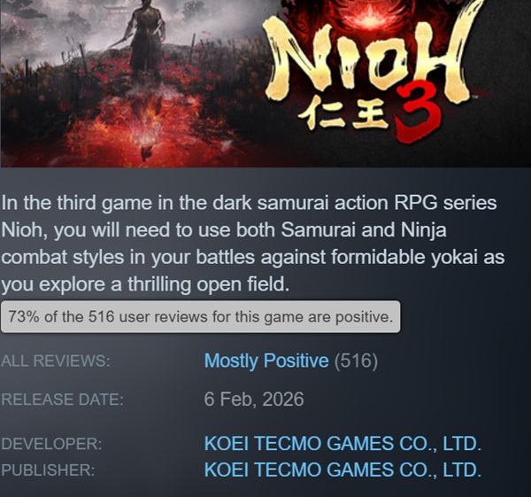 Screenshot del gameplay di Nioh 3