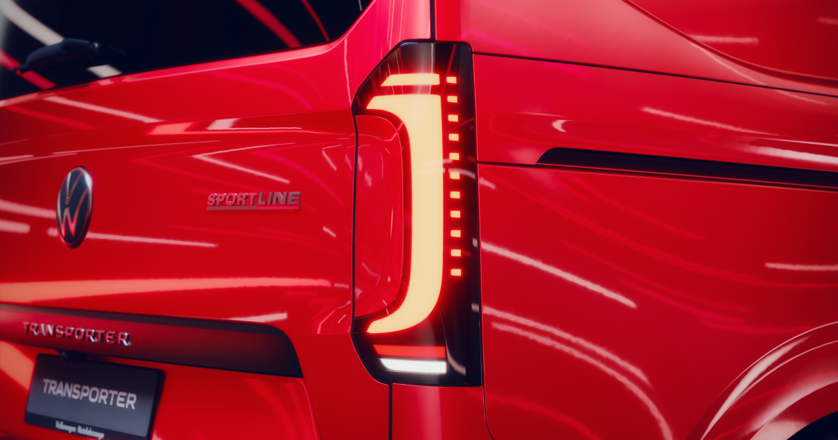 Design delle luci posteriori del Volkswagen Transporter Sportline